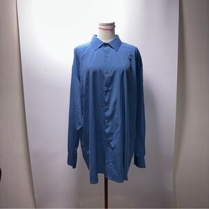 Jones New York Regular Fit Blue Dress Shirt Size XL 17-17.5 34/35